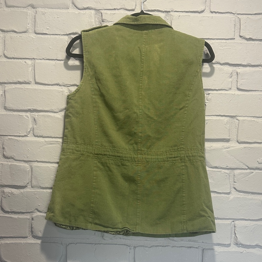 Charlotte Russe Khaki Green Vest with Studded Collar size M - Picture 6 of 7